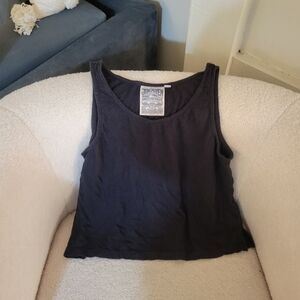 Jungmaven women's cropped tank, hemp blend,black, size small